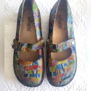 Alegria leather mary Jane colorful shoes